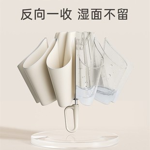 左都环扣全自动反向雨伞加大加厚加固夜间反光环男士大号伞