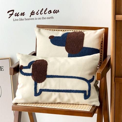腊肠狗抱枕in风客厅沙发抱枕靠枕高级感方形腰枕卧室床头