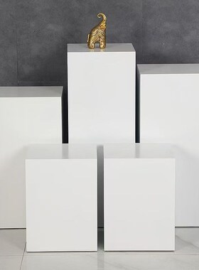 地台展示台橱窗长方形木制烤漆模特白色底座商业陈列展柜展会展台