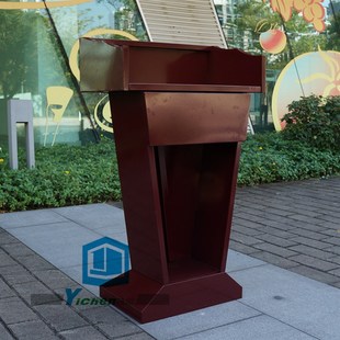 红色烤漆演讲台迎宾台售楼处接待台保安值班台物业站加厚岗台