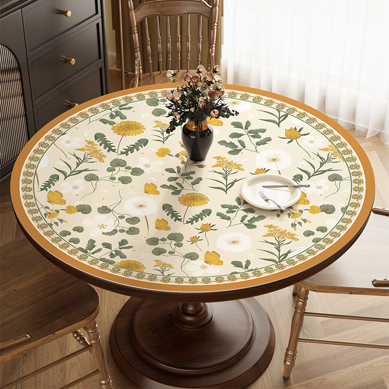 卉餐桌垫圆桌桌垫客厅茶几桌布防油防烫免洗防水圆形台垫布,居家布艺,桌布,淘宝优惠券,粉丝福利购,淘宝优惠卷