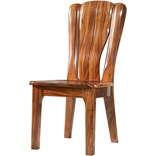 乌金木实木餐椅全实木家具椅子现代实木餐桌椅子