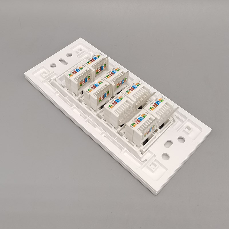 118型中号六类网络模块八口8口RJ45面板8个CAT6千兆电脑网线宽带