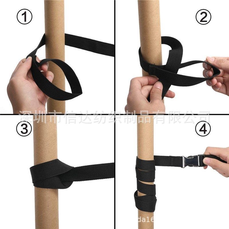 厂家直售户外野营晾衣绳 露营地收纳储物带 帐篷挂绳19环配登山扣