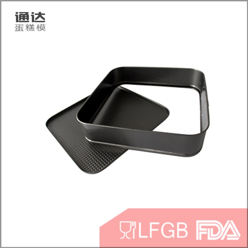 灰色方形碳钢烘培用具 带扣活底蛋糕模工具