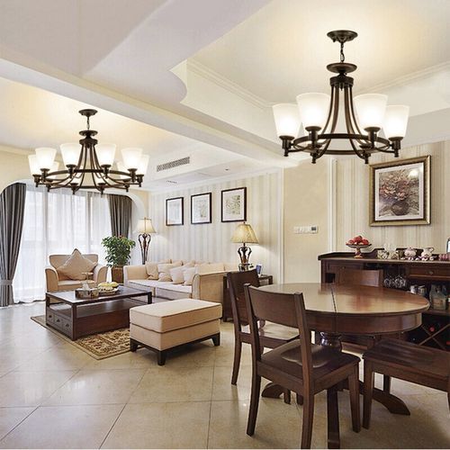 美式吊灯客厅灯复古餐厅灯现代简约大气别墅复式楼大吊灯卧室灯具