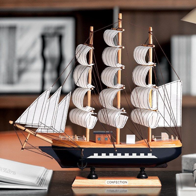 一帆风顺家居客厅装饰品摆件酒柜玄关书架桌面小摆设创意帆船模型