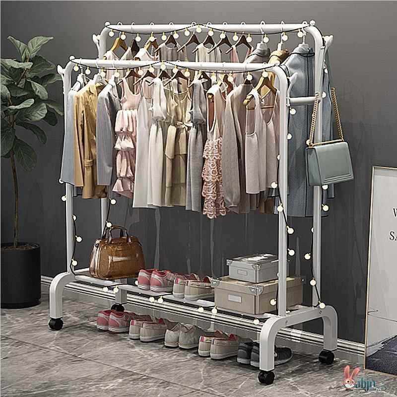 加厚家用0不锈钢晾衣架落地卧室折叠x型室外阳台单杆式架子伸缩