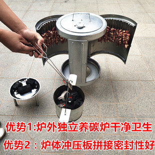 木炭烤串吊炉烧烤炉焖烤桶无烟三门挂吊炉野外便携家用到人
