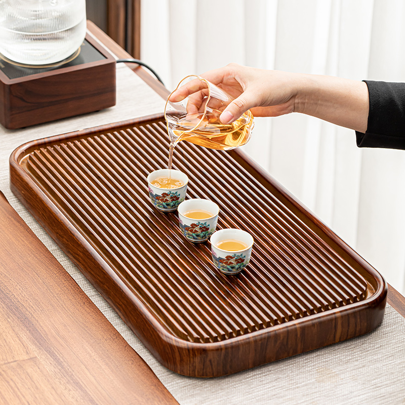 实木茶盘整块小型单层电木泡茶台排水办公室茶具茶海大号托盘