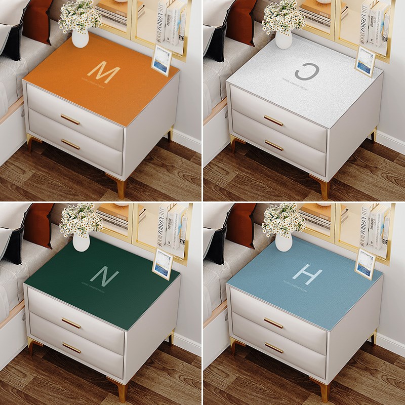 pc皮革床头柜垫子 防水防烫防油免洗桌布防尘罩现代盖布巾