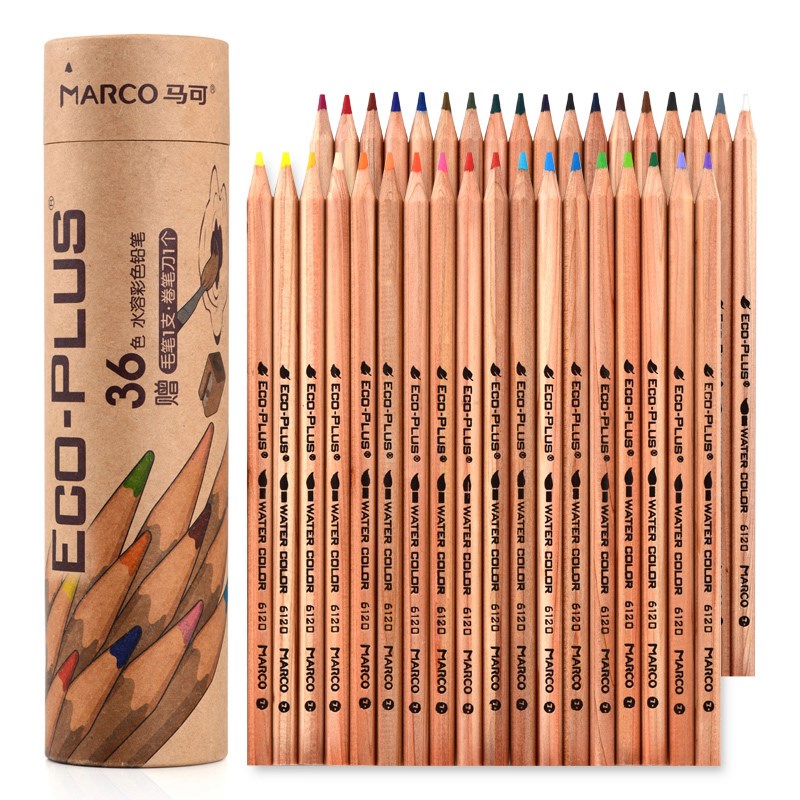 马可Marco水溶性彩色铅笔油性素描手绘24/48色72色水溶款马克彩铅