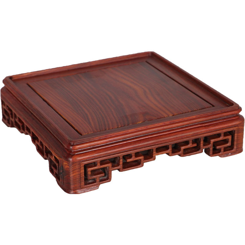 红檀木回纹长方正方实木底座文物瓶盆景茶具印章玉石木托架,家居饰品,木雕,淘宝优惠券,粉丝福利购,淘宝优惠卷