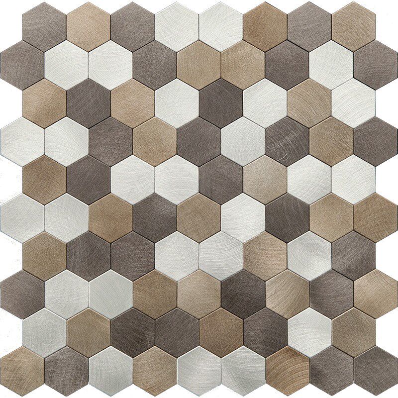 六角砖自粘瓷砖墙吧台防火纸客厅马赛背景墙金属铝塑板墙砖