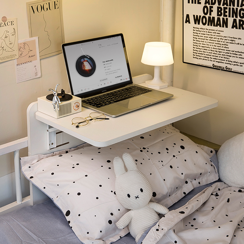 床边桌悬空可折叠学生宿舍上铺床上放电脑小桌板懒人床头电脑桌