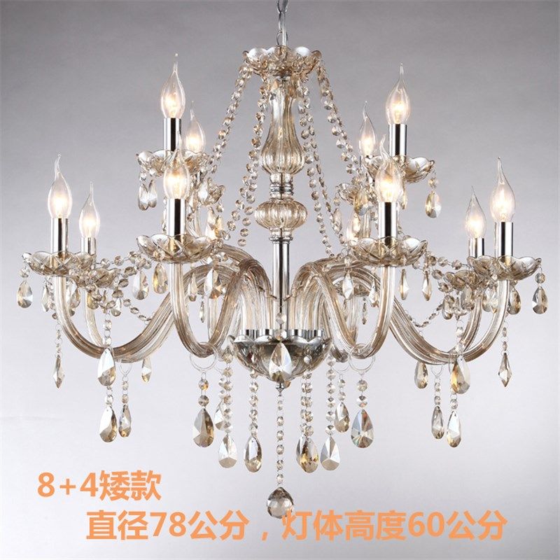 干邑色蜡烛吊灯咖啡色水晶灯欧式玻璃灯具适合婚庆家纺客厅,家装灯饰光源,客厅吊灯,淘宝优惠券,粉丝福利购,淘宝优惠卷