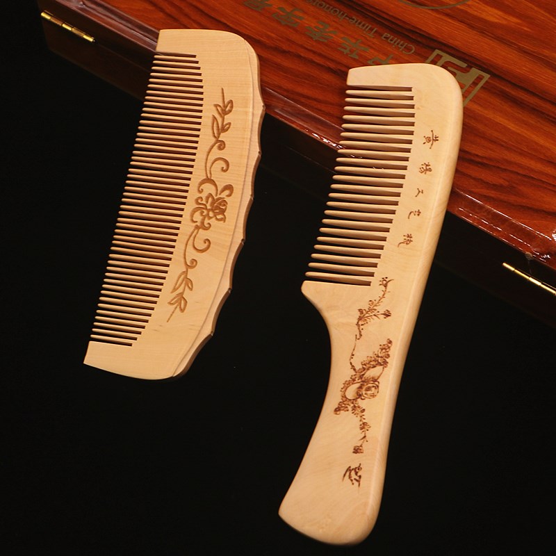 常州木梳礼盒小叶黄杨木梳整木防脱发去头屑会议礼品常州梳篦非遗