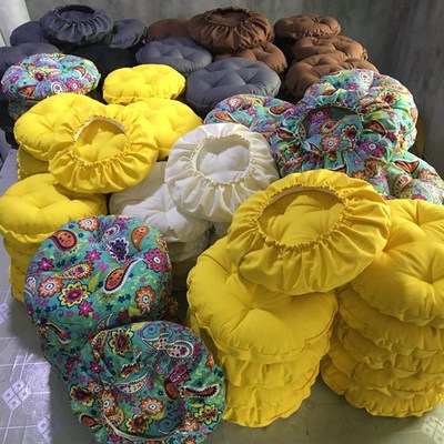 圆形板凳垫子套 椅垫松紧带罩 吧台椅 蒲团垫 石墩凳坐垫帆布加厚