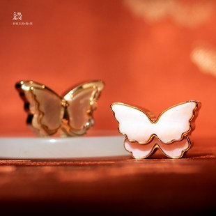 纸间抄经坊 镶贝黄铜镇纸福蝶如意螺钿海贝压纸文镇书法镇尺纸镇