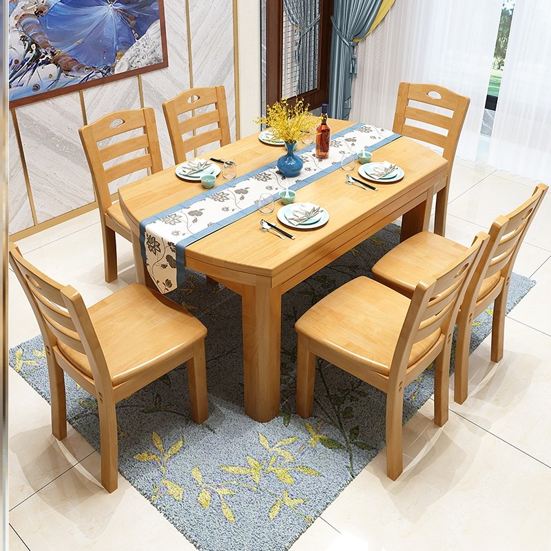 福州实木餐桌椅现代伸缩两用餐桌家用吃饭桌子小户型,住宅家具,板木餐桌,淘宝优惠券,粉丝福利购,淘宝优惠卷