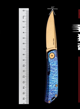 RealSteel 锐狮帝 Luna Titan 弧月钛宸 火焰纹 EDC 折刀 N690刃