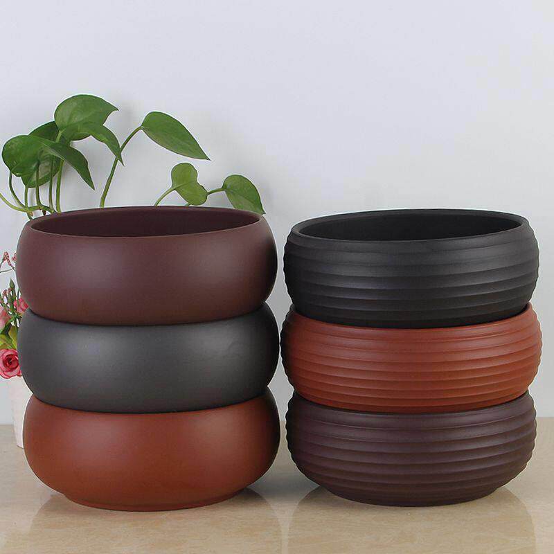 多肉花盆紫砂水培铜钱草水仙花特大号大口径盆景菖蒲陶瓷圆盆