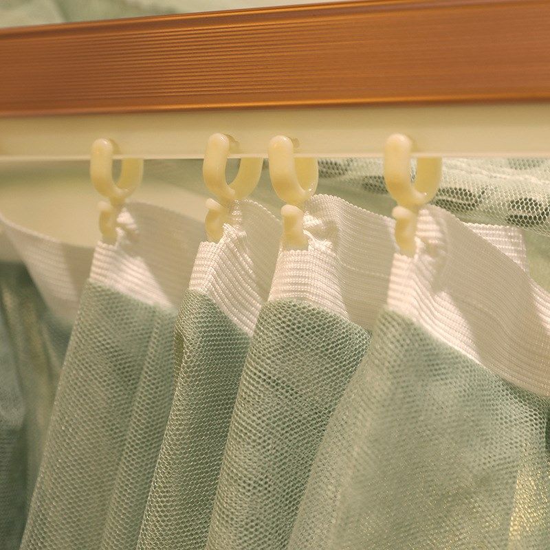 2024新款u型导轨蚊帐蕾丝多层花边公主风加密落地单双人家用