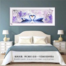 2020新款5D钻石画满钻唯美天鹅钻石绣贴钻十字绣客厅卧室唯美天鹅
