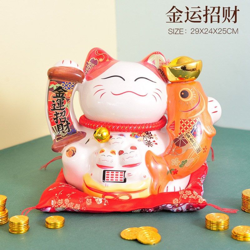 厂家直销招财猫特大小号家居摆件陶瓷储蓄罐店铺开业节日活动礼品