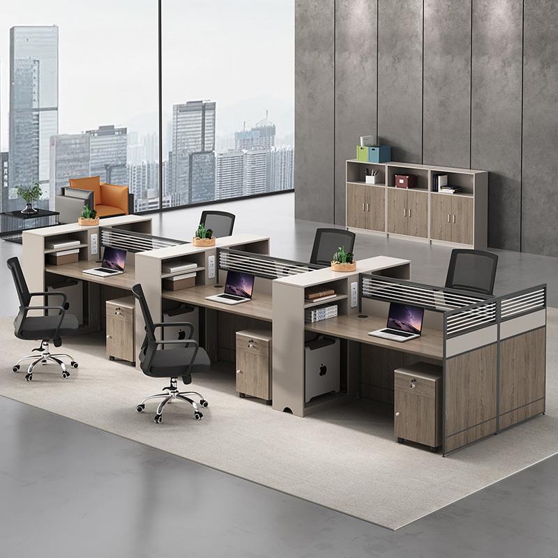 办公室职员办公桌椅组合双人26四人位员工位简约现代屏风工位桌子