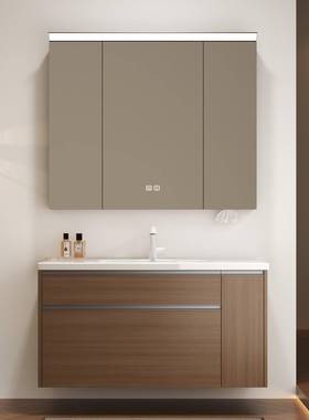 ENF级浴室柜组合陶瓷一体日式拉篮收纳柜卫生间洗脸洗手盆柜组合