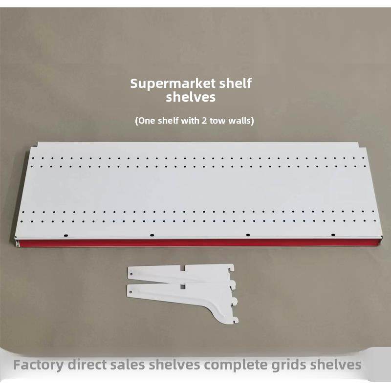 超市货架便利商店展示架配件收集灰色层压网柱梁底脚支撑臂前板