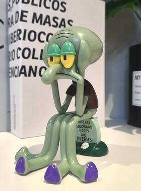 海绵宝宝章鱼哥手机架摆件办公室桌面装饰治愈解压神器生日礼物