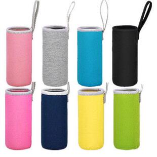 350ml 通用保温杯玻璃杯隔热防烫带提绳水 500ml 保护套 纯色杯套