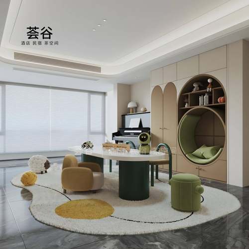 样品屋展示中心儿童手工桌现代简约幼儿园儿童阅读桌架空层儿童休