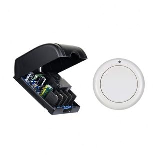 DC直流12V 白色圆型随意贴遥控 48V单路宽电压车灯喇叭 灯具开关