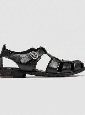 OFFICINE CREATIVE夏季编织皮质平底渔夫凉鞋 Lexikon 536