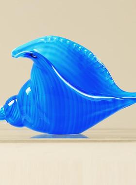 彩色海螺琉璃艺术摆件客厅酒店办公室玄关酒柜现代简约轻奢装饰品