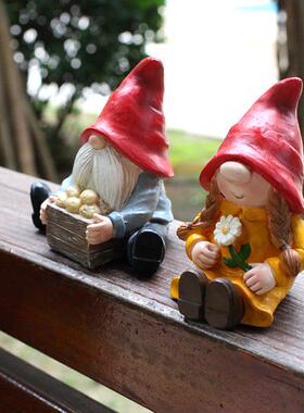 花园小精灵摆件2件套 小红帽可爱精灵微景观装饰品儿童房陈列礼物