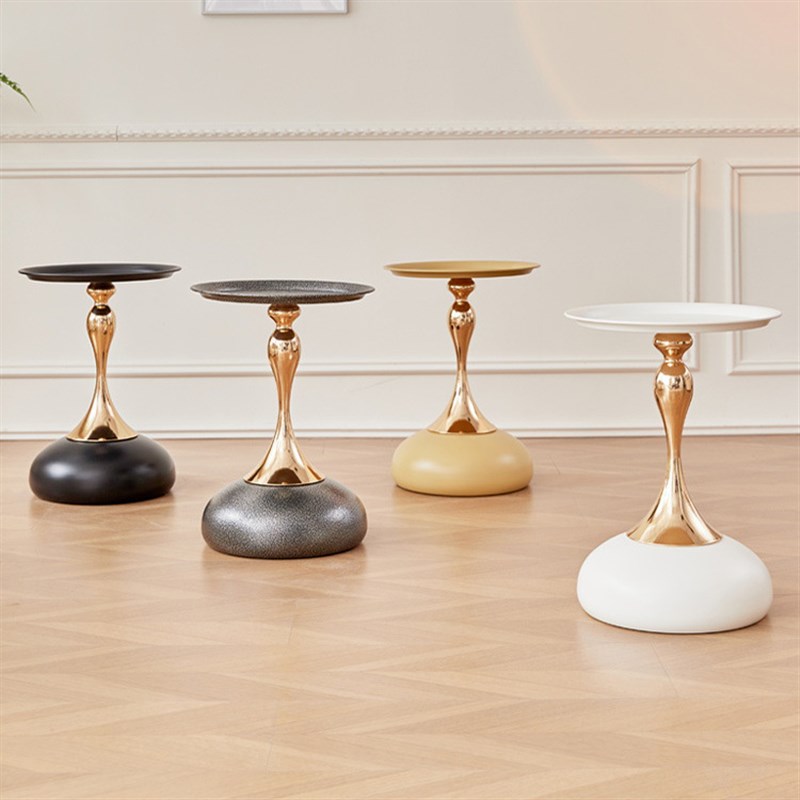 轻奢意式简约客厅小茶几角 网红家用金属铁艺沙发边几角小桌子