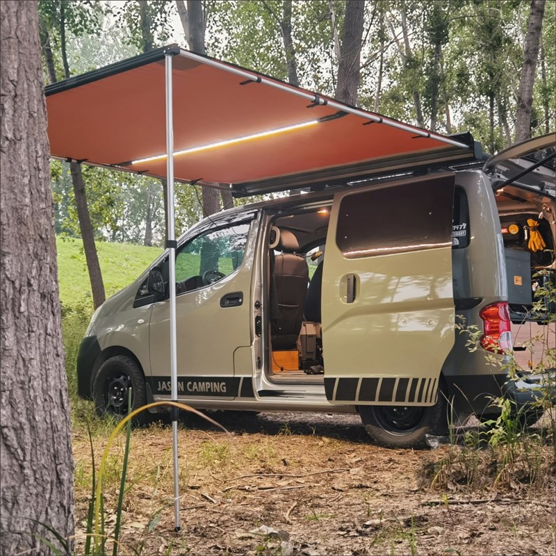 简森户外铝壳合金硬壳车边帐隧道房车遮阳棚天幕侧帐篷露营车尾顶