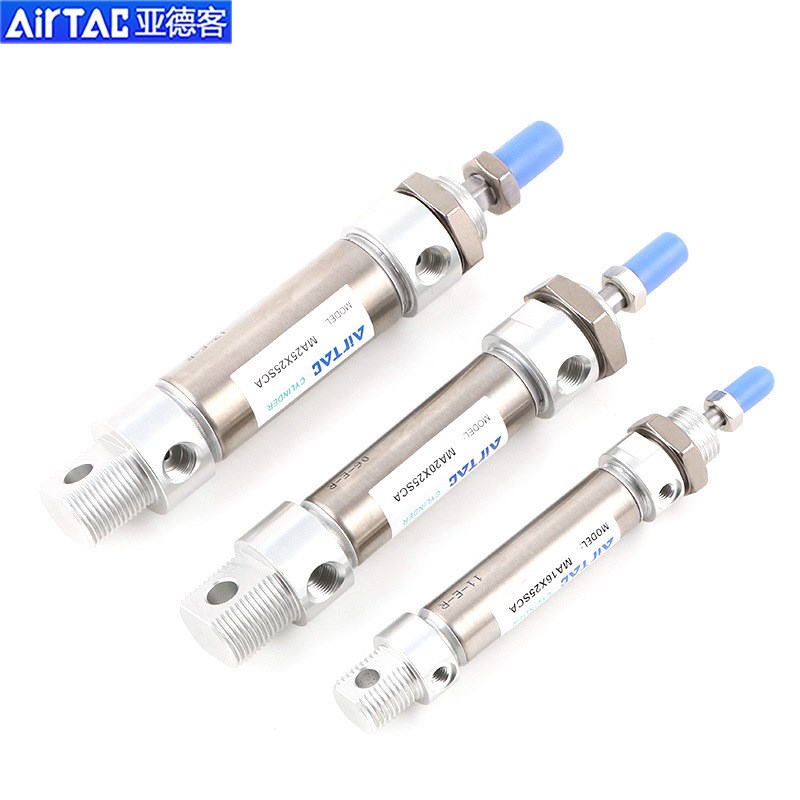 亚德客不锈钢迷你气缸MA16/20X25/50/75/100/125/150/200-300-SCA
