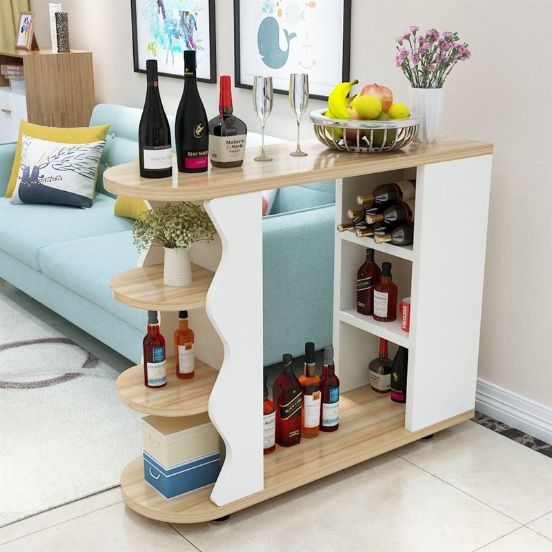 小户型家用吧台桌客厅隔断柜家用小吧台餐桌靠墙置物架多纳储威东
