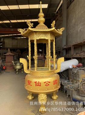 供应圆形六龙柱铁香炉定做六龙柱铜香炉纯铜龙柱香炉厂家