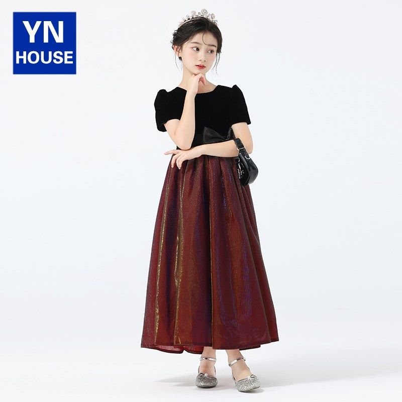 女童晚礼服公主裙轻奢小众高端儿童大童主持人钢琴演奏女孩演出服