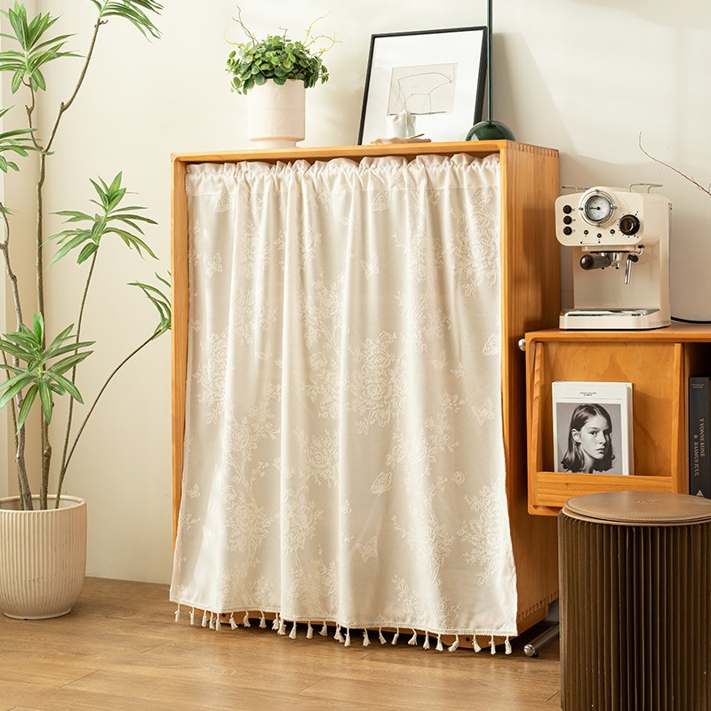 魔术贴遮挡帘柜子书柜免打孔厨房纱门帘衣柜防尘无门简易遮丑帘子