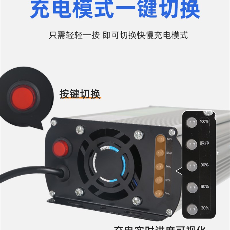 电动汽车三轮四轮车大功率充电器48v100AH/60v72V80A干电池充电机