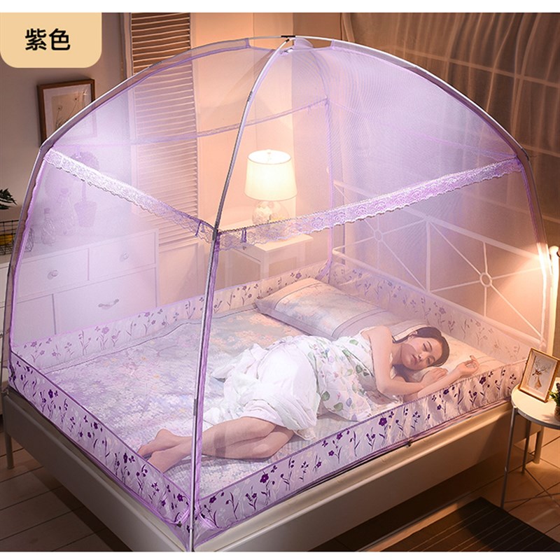 蚊帐三门开拉张2.5米1.8x1.0蛟账文纹链2m2R.2大床双人5一1二