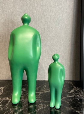 父与子家居摆件北欧人物摆件样板房玄关电视柜雕塑创意橱窗摆设