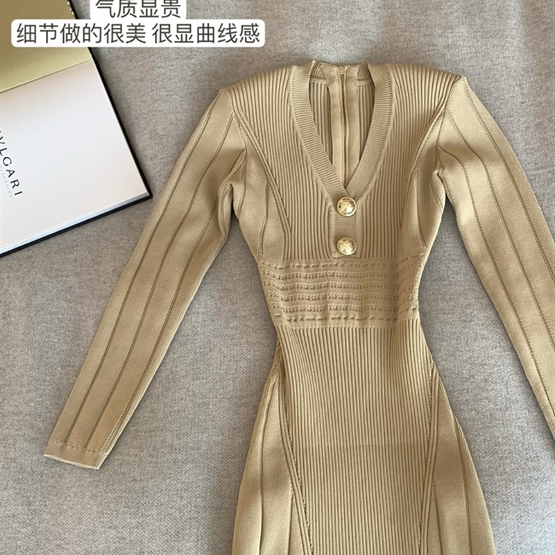 【B*lm*in 23ss】曲线感针织裙 单穿美绝 裸米*咖棕两色都很欲